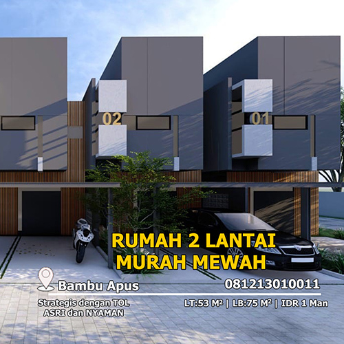 Jual Cluster 2 Lantai Murah di Bambu Apus Jakarta Timur