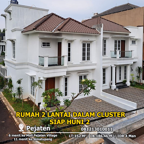 Jual Cluster Siap Huni 2 Lantai Dekat Mall Pejaten Village