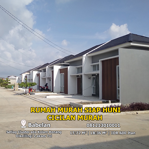 Jual Town House 1 Lantai Murah di Babelan