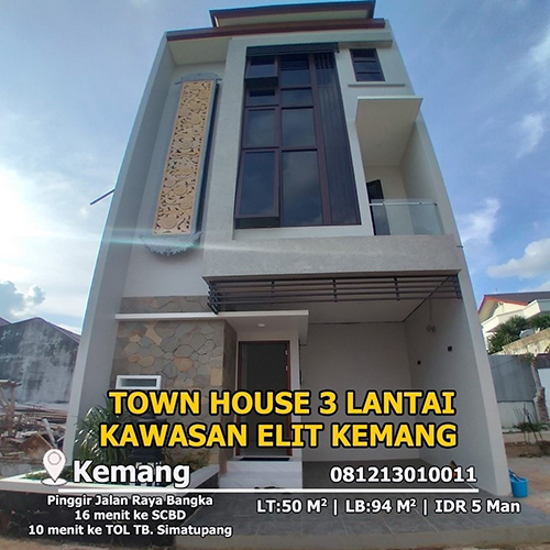 Jual Rumah 3 Lantai Strategis di Pinggir Jalan Raya Bangka Kemang