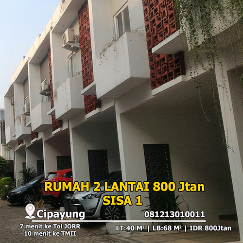 Jual Cluster Siap Huni 800 Jtan di Cipayung Jakarta Timur