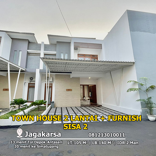 Jual Town House Siap Huni Sisa 2 di Jagakarsa Dekat Simatupang