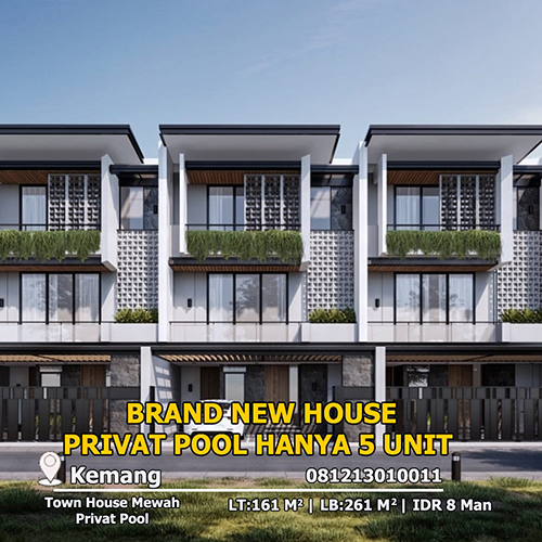 Jual Cluster 3 Lantai Mewah Privat Pool di Kemang Dekat Senayan