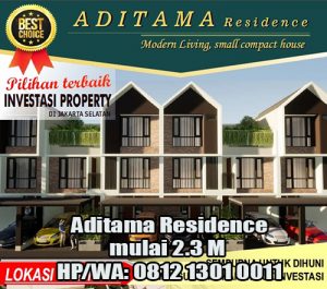 Jual Rumah Aditama Residence mulai 2.3 M di Pasar Minggu Jakarta Selatan
